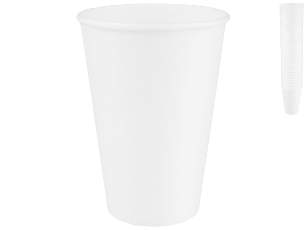 Стакан одноразовий, паперовий, білий, 340 мл